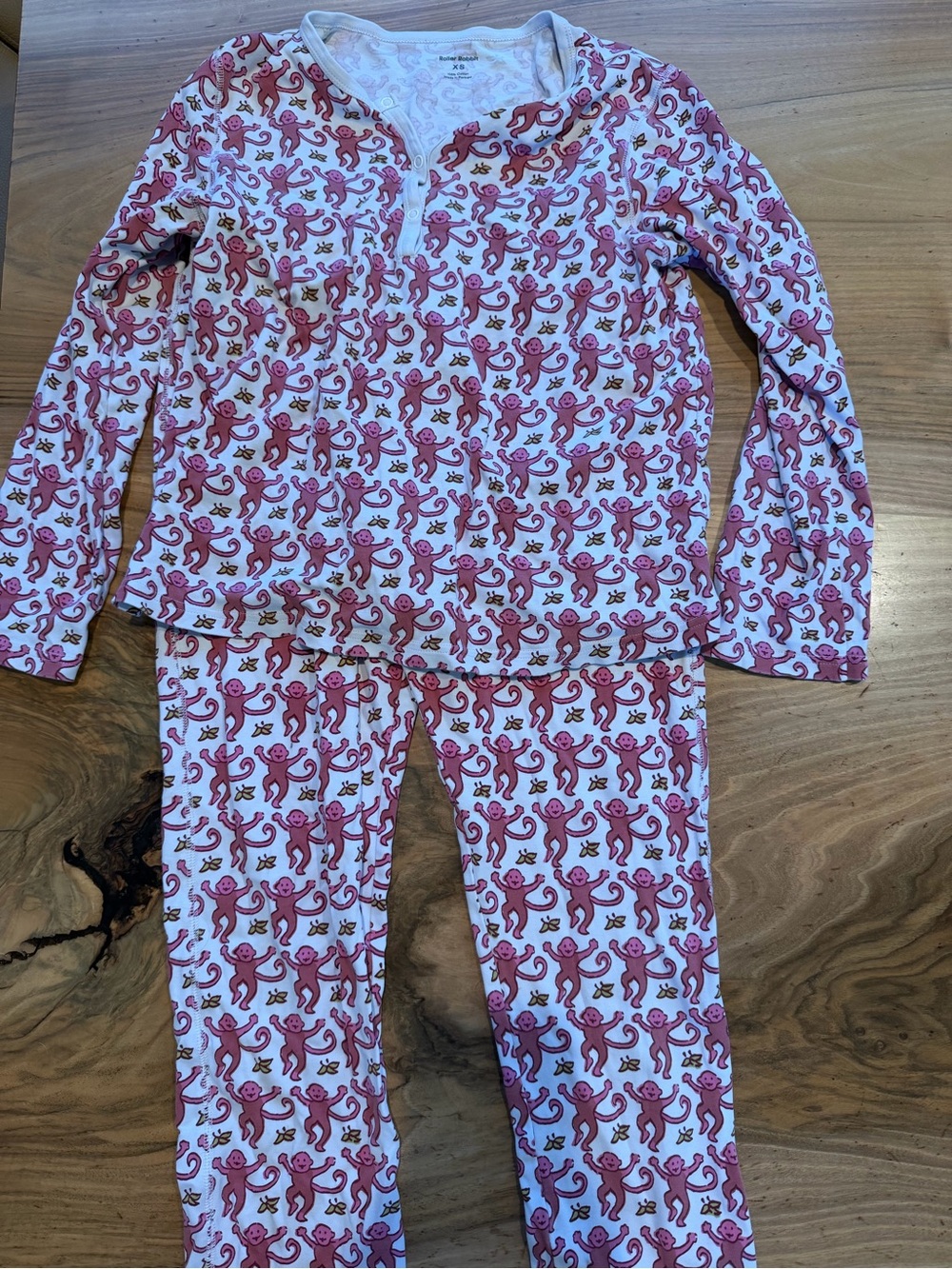Roller Rabbit Pink Monkey Print Kids Pajama Set